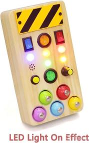 img 2 attached to 🧩 Ouriky Montessori Busy Board Toddler Toys with LED Lights, Sounds, Fishing Game, and Educational Learning Fidget Toys Gift for Boys Girls Age 1-2 2-4 - Sensory Toys for Toddlers 1-3 Wooden