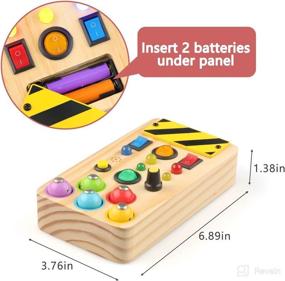 img 1 attached to 🧩 Ouriky Montessori Busy Board Toddler Toys with LED Lights, Sounds, Fishing Game, and Educational Learning Fidget Toys Gift for Boys Girls Age 1-2 2-4 - Sensory Toys for Toddlers 1-3 Wooden