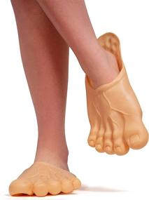 img 3 attached to Jumbo Big Foot Costume Shoe Covers - Realistic Barefoot Slippers For Kids And Adults, Perfect Accessory For Giant Costumes And Funny Outfits By Skeleteen