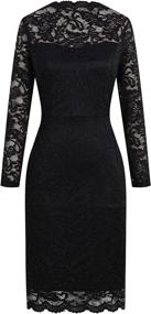 img 2 attached to Elegant Floral Lace Bodycon Pencil Dress For Women, Perfect For Cocktail Parties, Weddings, And Business Meetings -Long Sleeves, Bateau Neck, MSLG 906