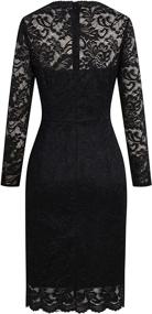 img 1 attached to Elegant Floral Lace Bodycon Pencil Dress For Women, Perfect For Cocktail Parties, Weddings, And Business Meetings -Long Sleeves, Bateau Neck, MSLG 906