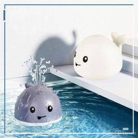 img 1 attached to LED Light Whale Baby Bath Toys, Fountain Spray Water Toy for Toddlers, Pool Playtime with Whale Design, Induction Sprinkler Bathtub Toys for Shower, Bathroom, Swimming Pool - Gray