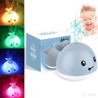 led light whale baby bath toys, fountain spray water toy for toddlers, pool playtime with whale design, induction sprinkler bathtub toys for shower, bathroom, swimming pool - gray logo