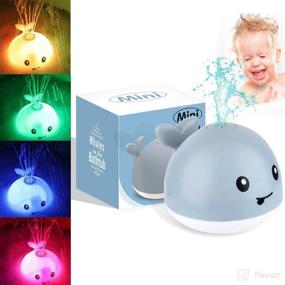 img 4 attached to LED Light Whale Baby Bath Toys, Fountain Spray Water Toy for Toddlers, Pool Playtime with Whale Design, Induction Sprinkler Bathtub Toys for Shower, Bathroom, Swimming Pool - Gray