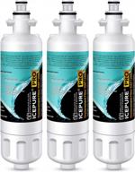 icepure pro adq36006101 nsf401&473&53&42 certified replacement for lg lt700p kenmore elite 46-9690 adq36006102 hdx fml-3 lt700pc lfx28968st lfxs29626s rwf1052 rwf1200a refrigerator water filter 3pack logo