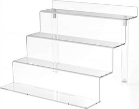img 4 attached to WINKINE Acrylic Riser Display Shelf: Versatile 4-tier Organizer for Perfumes, Amiibo and Funko POP Figures