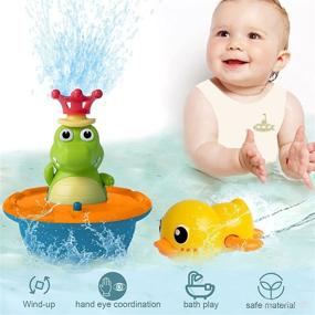 img 2 attached to TAMEXI Crocodile Baby Bath Toys for Toddlers - Spray Water Toys, Waterproof Crocodile Sprinkler Bathtub Toys, Light Up Bath Toys - Water Toys for 6-12 Months Babies, Boys & Girls Ages 1-3