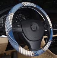 boho cloth steering wheel cover for women men 2019 e46 (blue) логотип