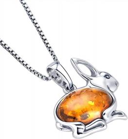 img 2 attached to 925 Sterling Silver Animal Pendant Necklace With Genuine Baltic Amber - 18In Chain For Women | Peora