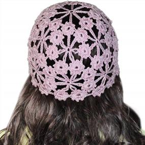 img 4 attached to Women'S Handmade Summer Floral Crochet Beanie Hat Cap - Perfect For Girls And Women