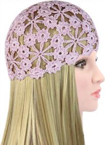 img 2 attached to Women'S Handmade Summer Floral Crochet Beanie Hat Cap - Perfect For Girls And Women