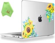 protect your macbook pro 16 with ueswill's stylish sunflower patterned hard shell case cover for 2021-2022 models a2485 with m1 pro / m1 max & touch id - comes with microfiber cloth! logo
