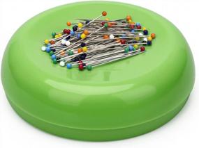 img 4 attached to Coitak Magnetic Sewing Pincushion With 100 Plastic Head Quilting Pins, Magnetic Pin Holder For Sewing And Quilting Projects