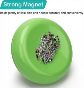 img 2 attached to Магнитная подушечка для шитья Coitak со 100 пластиковыми головками для квилтинга, магнитный держатель для шитья и квилтинга