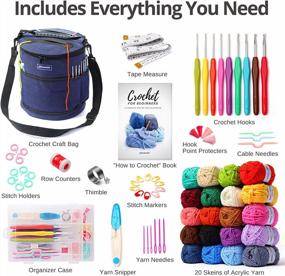 img 3 attached to Crochet Kit For Beginners Adults And Kids - Make Amigurumi And Crocheting Kit Projects - Beginner Crochet Kit Includes 20 Colors Crochet Yarn, Crochet Hooks, Book, Crochet Bag Etc, Crochet Starter Kit