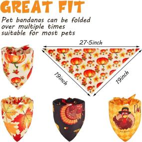 img 3 attached to Thanksgiving Bandanas Pumpkin Triangle Washable