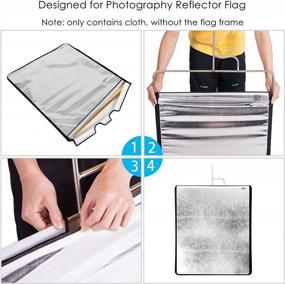 img 2 attached to 4-In-1 Photography Reflector Flag Panel Cover Cloth 17.7X23.6Inches - Selens For Metal Frame Flag, Photo Video Studio Lighting [Gold/Black/Silver/White]