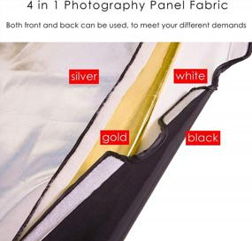 img 3 attached to 4-In-1 Photography Reflector Flag Panel Cover Cloth 17.7X23.6Inches - Selens For Metal Frame Flag, Photo Video Studio Lighting [Gold/Black/Silver/White]