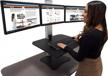 victor sit-stand desk triple monitor black w/aluminum - ergonomic height adjustable workstation logo
