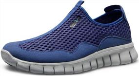 img 4 attached to Men'S Lightweight Breathable Mesh Loafers And Slip-Ons By TSLA, Comfortable Casual Work Sneakers For Walking