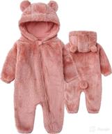 👶 cozy and cute newborn baby hooded fleece jumpsuit - warm long sleeve onesies for outdoorsy outfits логотип