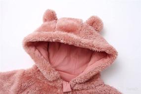 img 3 attached to 👶 Cozy and Cute Newborn Baby Hooded Fleece Jumpsuit - Warm Long Sleeve Onesies for Outdoorsy Outfits