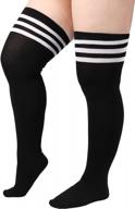 женские полосатые чулки выше колена - модные длинные чулки для высоких сапог - коленные трубчатые носки - легкие размеры (l-xxl) логотип