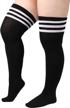 women's striped thigh high socks - trendy over knee long boot stockings - knee high tube socks - plus size leg warmers (l-xxl) logo