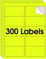 maxgear 2" x 4" neon yellow address labels - for inkjet or laser printer, 30 sheets, 300 labels for efficient sorting and organization, strong adhesive, quick drying, and long-lasting ink hold logo
