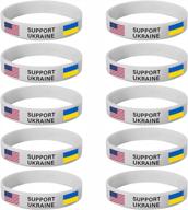 украинские резиновые браслеты - 10 шт. поддержка браслетов с флагом украины, молитесь за украину-b логотип