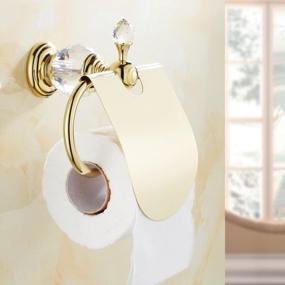 img 2 attached to Add Elegance To Your Bathroom With OWOFAN Gold Crystal Toilet Paper Holder