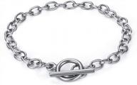 stunning stainless steel bracelet set with ot toggle clasps - perfect for women and girls! logo