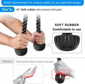 img 3 attached to Upgrade Your Gym Workouts With SELEWARE Tricep Rope Cable Attachments: 28”/36” Universal Pull-Down Ropes With Soft Rubber Ends