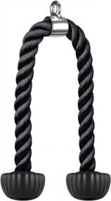 img 4 attached to Обновите свои тренировки в тренажерном зале с помощью тросов SELEWARE Tricep Rope: универсальные веревки для вытягивания 28 дюймов / 36 дюймов с мягкими резиновыми концами
