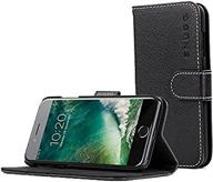 snugg leather wallet case for iphone 8 plus/7 plus with stand feature - legacy series in black logo