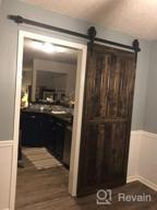 img 1 attached to Industrial Bigwheel Hangers Sliding Barn Door Kit - 6.6Ft Heavy Duty, 4-18FT Black Hardware, Smooth & Quiet Operation, Easy To Install (Fits 36"-40") review by Evan Roberts