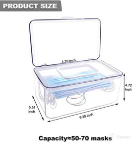 img 3 attached to 📦 Haskmic Mask Dispenser: Transparent Mask Holder Storage Box for Home, Office, Car, School, Church, Gym - Damp-Proof and Dustproof Mask Case with Cover