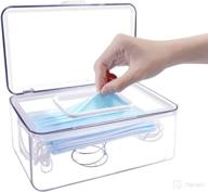 📦 haskmic mask dispenser: transparent mask holder storage box for home, office, car, school, church, gym - damp-proof and dustproof mask case with cover логотип