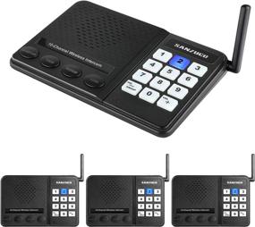 img 4 attached to SANZUCO Wireless Intercom System 1 Mile Range 10 Channel 3 Private Code Room To Room Group Team Communication Home Office School Business House (4 Pack)