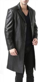img 1 attached to Оставайтесь стильными и удобными с классическим кожаным длинным прогулочным пальто BGSD для мужчин всех размеров