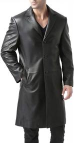img 3 attached to Оставайтесь стильными и удобными с классическим кожаным длинным прогулочным пальто BGSD для мужчин всех размеров