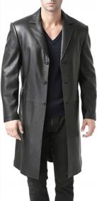 img 4 attached to Оставайтесь стильными и удобными с классическим кожаным длинным прогулочным пальто BGSD для мужчин всех размеров
