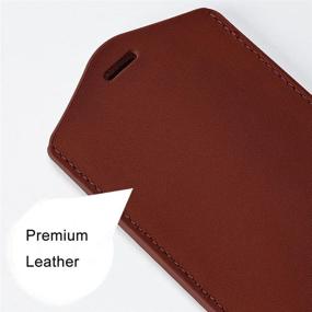 img 3 attached to Get Organized With Larpur'S Pack Of 2 Genuine Leather Vertical ID Card Holders Featuring Clear ID Window