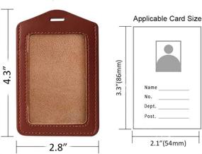 img 1 attached to Get Organized With Larpur'S Pack Of 2 Genuine Leather Vertical ID Card Holders Featuring Clear ID Window