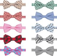 banmoder adjustable dog bow ties: 10pcs vibrant bowtie collars for dogs and cats logo