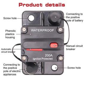 img 1 attached to ⚡️ Discover the Welugnal 200 Amp Automotive Marine Circuit Breaker: Manual Reset, Surface-Mount for Trolling Boat Motor Battery Thermal - Waterproof, 12V-48V DC