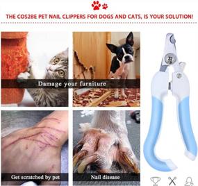 img 2 attached to Cos2Be Pet Nail Clippers With Safety Guard And Grinder - Perfect For Your Large Dog Or Cat'S Grooming Needs!
