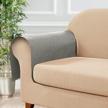 thick linen armrest cover for chair, couch, and sofa - set of 2 anti-slip armchair slipcovers for recliner and loveseat protection against pets and dogs - light grey - naturoom logo
