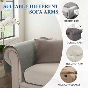 img 1 attached to Thick Linen Armrest Cover For Chair, Couch, And Sofa - Set Of 2 Anti-Slip Armchair Slipcovers For Recliner And Loveseat Protection Against Pets And Dogs - Light Grey - Naturoom