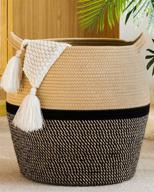 🧺 kakamay large cotton rope basket: stylish storage and organization solution for living room, nursery, or toy chest логотип